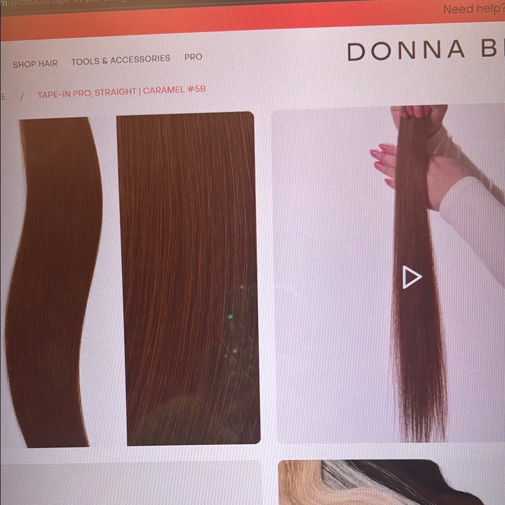 Donna Bella Tape In 18” hair never worn